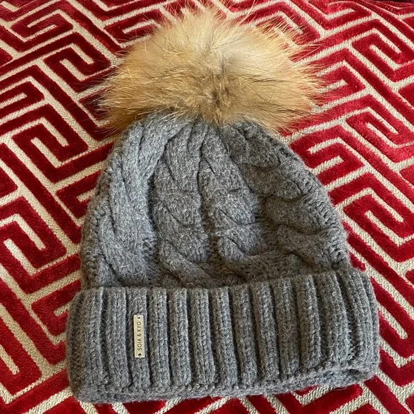 Soia&Kyo Wool Stretch Hat With Real Large Fox Fur Pom Pom Never Used Real Fur Pom Pom Hat - Etsy main image 4